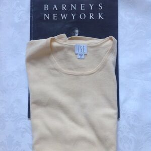 $250 TSE Cotton Blend Pastel Yellow Sleeveless Top